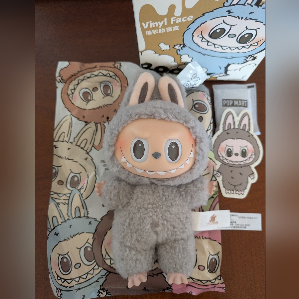 Authentic Pop Mart The Monsters Exciting Macaron - Sesame Bean Labubu Pendant